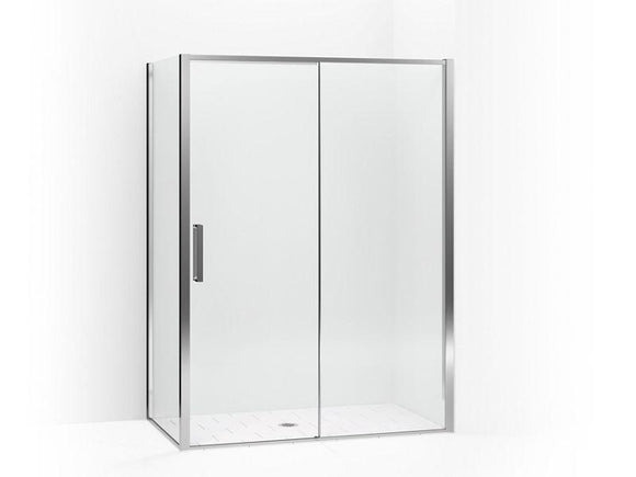 KOHLER 706093-L-SHP Torsion Frameless Sliding Shower Door With Return Panel, Right-Hand Door, 76-7/8