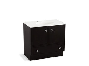 KOHLER K-99506-TK-1WA Jacquard 36" bathroom vanity cabinet with toe kick, 2 doors and 1 drawer