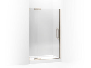 KOHLER 705722-L-SHP Pinstripe Pivot Shower Door, 72-1/4" H X 45-1/4 - 47-3/4" W, With 1/2" Thick Crystal Clear Glass in Bright Polished Silver