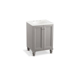 KOHLER K-99513-LG-1WT Damask 24" bathroom vanity cabinet with furniture legs and 2 doors