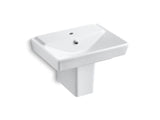 KOHLER 5150-1-0 Rêve 23" Semi-Pedestal Bathroom Sink With Single Faucet Hole And Shroud in White