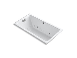 KOHLER K-856-GCBN-0 Tea-for-Two 66" x 36" drop-in BubbleMassage air bath with Vibrant Brushed Nickel airjet finish and chromatherapy lights