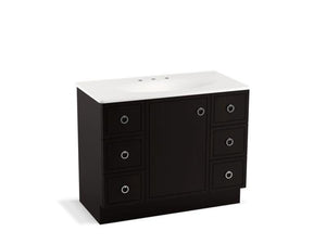 KOHLER K-99564-TK-1WA Jacquard 42" bathroom vanity cabinet with toe kick, 1 door and 6 drawers