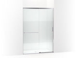 KOHLER K-707614-8G81 Elate Tall Sliding shower door, 75-1/2" H x 50-1/4 - 53-5/8" W, with heavy 5/16" thick Crystal Clear glass with privacy band