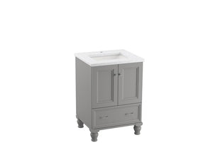 KOHLER K-CM99514-BD1 Damask 24" bathroom vanity cabinet with sink and quartz top