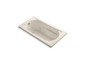 KOHLER K-1357-W1-47 Devonshire 60" x 32" drop-in whirlpool reversible drain and Bask heated surface