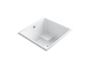 KOHLER 1968-W1-0 Underscore Cube 48" X 48" Cube Drop-In Bath With Bask(R) Heated Surface And Center Drain in White