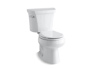 KOHLER 3997-T-0 Wellworth Two-Piece Round-Front 1.28 Gpf Toilet With Tank Cover Locks in White