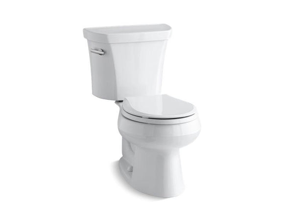 KOHLER 3997-T-0 Wellworth Two-Piece Round-Front 1.28 Gpf Toilet With Tank Cover Locks in White