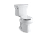 KOHLER 3997-T-0 Wellworth Two-Piece Round-Front 1.28 Gpf Toilet With Tank Cover Locks in White