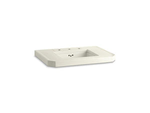 KOHLER 3020-0 Kathryn 32" X 22" Fireclay Console Tabletop Cut For K-2330-G Undermount Bathroom Sink in White