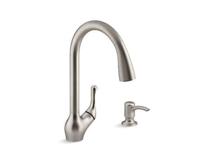 KOHLER K-R776-SD Barossa Pull-down kitchen sink faucet with soap/lotion dispenser