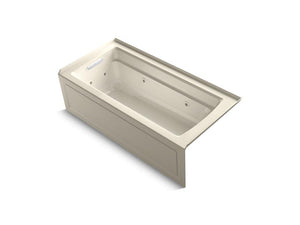 KOHLER K-1949-LAW-47 Archer 66" x 32" integral apron whirlpool with Bask heated surface, integral flange and left-hand drain