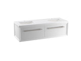 KOHLER K-CM33563-BD1 Enivo 60" wall-hung bathroom vanity cabinet with sinks and quartz top
