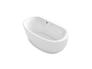 KOHLER K-6369-W1 Sunstruck 65-1/2" x 35-1/2" oval freestanding bath with Bask heated surface and fluted shroud