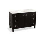 KOHLER K-99509-LG-1WU Jacquard 48" bathroom vanity cabinet with furniture legs, 2 doors and 6 drawers