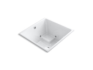KOHLER K-1969-GVBCW-0 Underscore Cube 48" x 48" cube drop-in VibrAcoustic + BubbleMassage(TM) Air Bath with Bask(TM) heated surface and chromatherapy