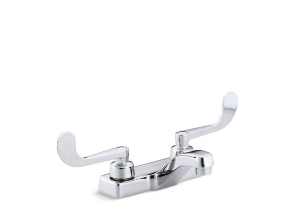 KOHLER 7404-5N-CP Triton 0.5 Gpm Centerset Commercial Bathroom Sink Faucet With Wristblade Lever Handles, Drain Not Included in Polished Chrome