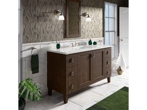 KOHLER K-99536-LG-1WA Poplin 60" bathroom vanity cabinet with legs, 2 doors and 6 drawers