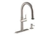 KOHLER K-R22153-SD Rune Pull-down kitchen faucet with soap/lotion dispenser
