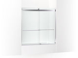 KOHLER K-702420-L Levity Plus Frameless sliding bath door, 61-9/16" H x 56-5/8 - 59-5/8" W, with 5/16"-thick Crystal Clear glass
