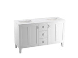 KOHLER K-CM99537-BD1 Poplin 60" bathroom vanity cabinet with sinks and quartz top