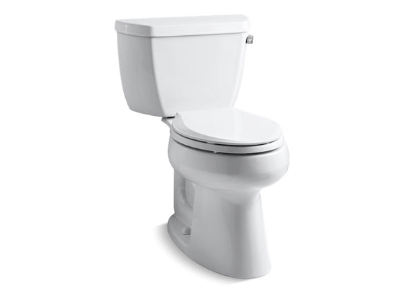 KOHLER K-5299-TR Highline Classic Two-piece elongated chair height 1.0 gpf toilet with tank cover locks and right-hand trip lever