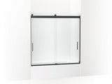 KOHLER K-706002-L Levity Sliding bath door, 59-3/4" H x 56-5/8 - 59-5/8" W, with 1/4" thick Crystal Clear glass