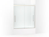 KOHLER 706535-8L-BNK Prim Frameless Sliding Bath Door in Crystal Clear glass with Anodized Brushed Nickel frame