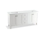 KOHLER K-99538-LGSD-1WA Poplin 72" bathroom vanity cabinet with legs, 4 doors and 3 drawers, split top drawer