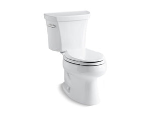 KOHLER 3998-UT-0 Wellworth Two-Piece Elongated 1.28 Gpf Toilet With Tank Cover Locks And Insulated Tank in White