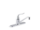 KOHLER 15171-F-CP Coralais Three-Hole Kitchen Sink Faucet With 8-1/2" Spout And Lever Handle in Polished Chrome