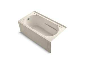 KOHLER K-1184-LAW-47 Devonshire 60" x 32" alcove bath with Bask heated surface, integral apron and left-hand drain