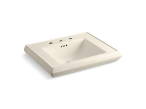 KOHLER K-2259-8-47 Memoirs pedestal/console table bathroom sink basin with 8" widespread faucet holes