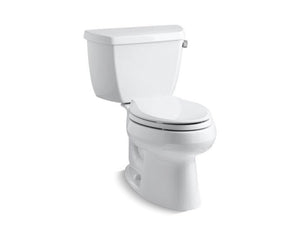 KOHLER 3575-RA-0 Wellworth Classic Two-Piece Elongated 1.28 Gpf Toilet With Right-Hand Trip Lever in White