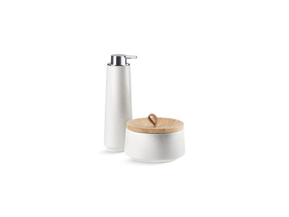KOHLER K-29591-HD1 Bente Two-piece countertop accessory set, Herringbone
