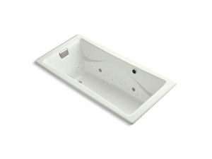 KOHLER K-865-GCBN-0 Tea-for-Two 72" x 36" drop-in BubbleMassage air bath with Vibrant Brushed Nickel airjet finish and chromatherapy
