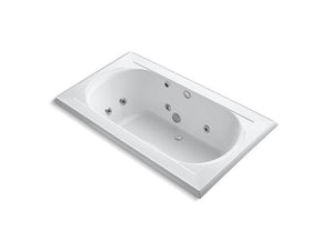 KOHLER K-1418-HH-0 Memoirs 72" x 42" drop-in whirlpool with reversible drain, heater and custom pump location without jet trim