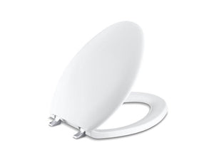 KOHLER 4685-CP-0 Bancroft Elongated Toilet Seat With Polished Chrome Hinges in White
