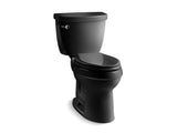 KOHLER 3589-T-7 Cimarron Comfort Height Two-Piece Elongated 1.6 Gpf Toilet With Tank Cover Locks in Black