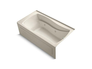 KOHLER K-1224-HR-47 Mariposa 66" x 36" alcove whirlpool with integral apron, integral flange, right-hand drain and heater