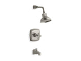 KOHLER TS16225-3-BN Margaux Rite-Temp Bath And Shower Trim Set With Cross Handle And Npt Spout, Valve Not Included in Vibrant Brushed Nickel
