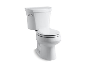 KOHLER 3948-UT-0 Wellworth Two-Piece Elongated 1.28 Gpf Toilet With Tank Cover Locks, Insulated Tank And 14" Rough-In in White