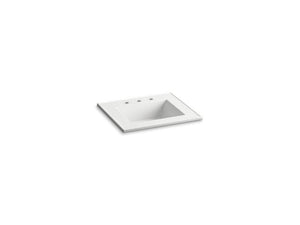 KOHLER K-2777-8-G81 Ceramic/Impressions 25" rectangular vanity-top bathroom sink with 8" widespread faucet holes