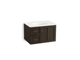 KOHLER K-99517-L-1WC Damask 30" wall-hung bathroom vanity cabinet with 1 door and 2 drawers on left