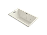 KOHLER K-856-HE-96 Tea-for-Two 66" x 36" drop-in whirlpool with reversible drain, custom pump location and heater without trim