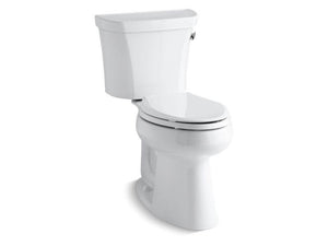 KOHLER 3889-RZ-0 Highline Comfort Height Two-Piece Elongated 1.28 Gpf Chair Height Toilet With Right-Hand Trip Lever, Tank Cover Locks, Insulated Tank And 10" Rough-In in White