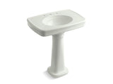 KOHLER K-2347-8 Bancroft 30" pedestal bathroom sink with 8" widespread faucet holes