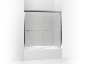 KOHLER 709062-L-ABZ Gradient Sliding Bath Door, 58-1/16" H X 59-5/8" W, With 1/4" Thick Crystal Clear Glass in Anodized Dark Bronze