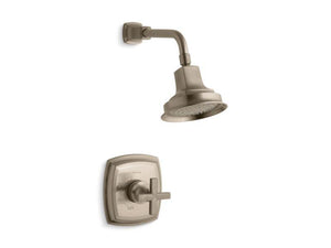 KOHLER TS16234-3-AF Margaux Rite-Temp Shower Valve Trim With Cross Handle And 2.5 Gpm Showerhead in Vibrant French Gold